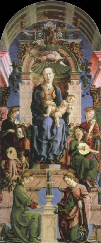 Cosimo Tura virgin and child enthroned Germany oil painting art